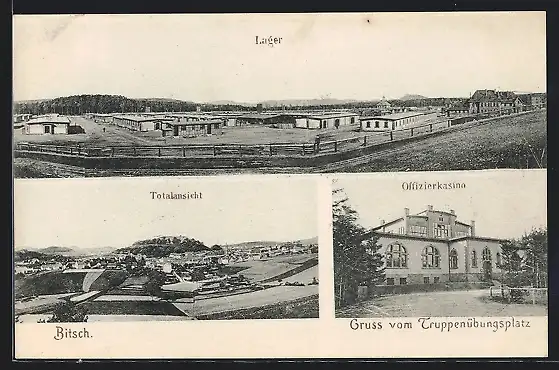 AK Bitsch, Truppenübungsplatz, Lager, Offizierkasino, Totalansicht