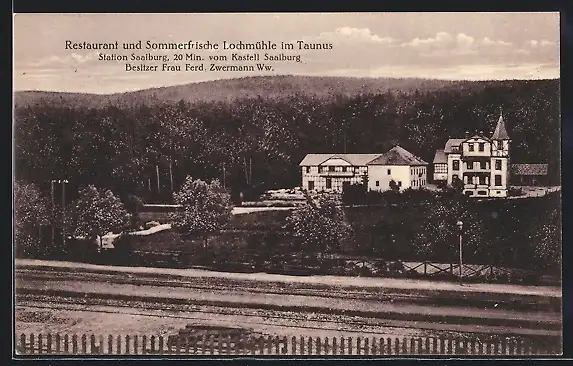 AK Lochmühle /Ts., Restaurant-Sommerfrische Lochmühle F. Zimmermann Ww. aus der Vogelschau