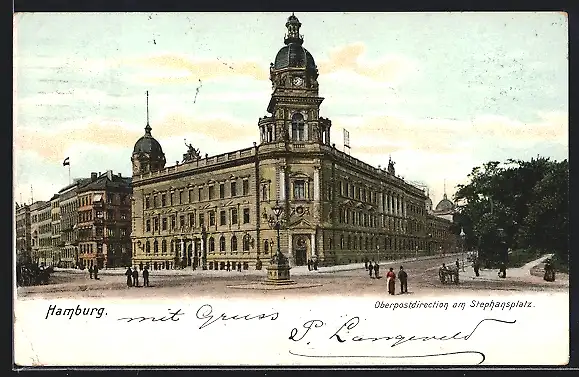 AK Hamburg-Neustadt, Oberpostdirektion am Stephansplatz