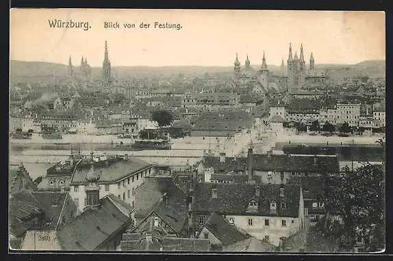 AK Würzburg, Blick von der Festung