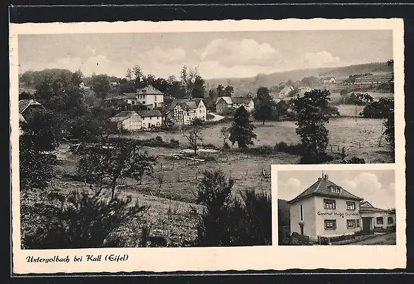 AK Untergolbach bei Kall, Gasthof Hugo Gülden, Panorama