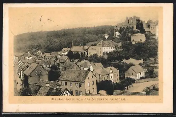 AK Blankenheim / Eifel, Teilansicht mit Burgruine