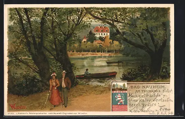 Lithographie Bad Nauheim, Am Teichhaus