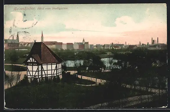 AK Gelsenkirchen, Blick vom Stadtgarten