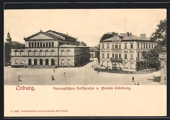 AK Coburg, Herzogliches Hoftheater und Palais Edinburg