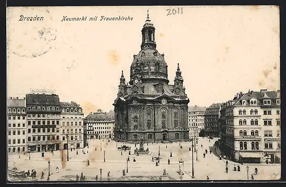 AK Dresden, Neumarkt mit Frauenkirche