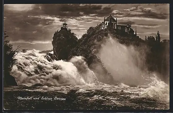 AK Rheinfall, Wasserfall und Schloss Laufen