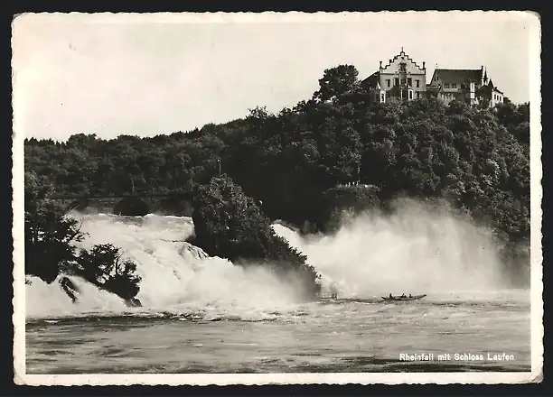 AK Rheinfall, Wasserfall mit Schloss Laufen
