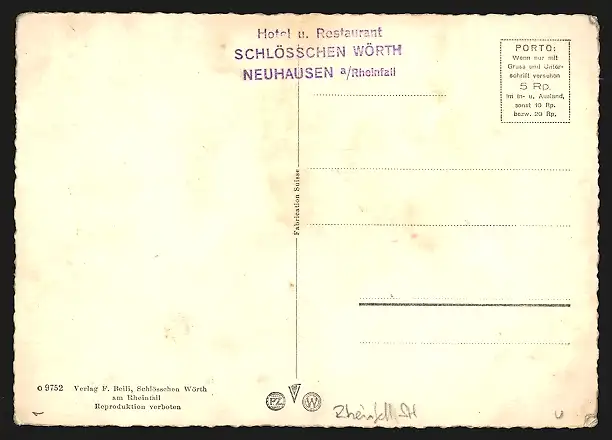 AK Rheinfall, Wasserfall mit Schloss Laufen