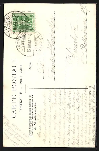 AK Oberer Fätschbachfall, Wasserfall im Lintthal