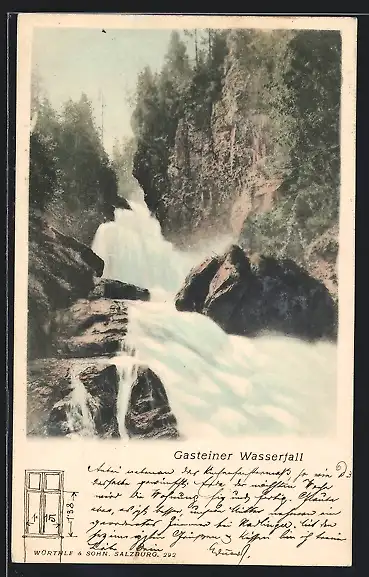 AK Blick auf den Gasteiner Wasserfall