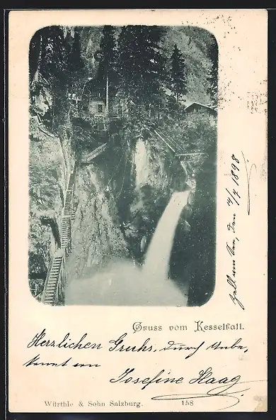 AK Kesselfall, Blick auf den Wasserfall