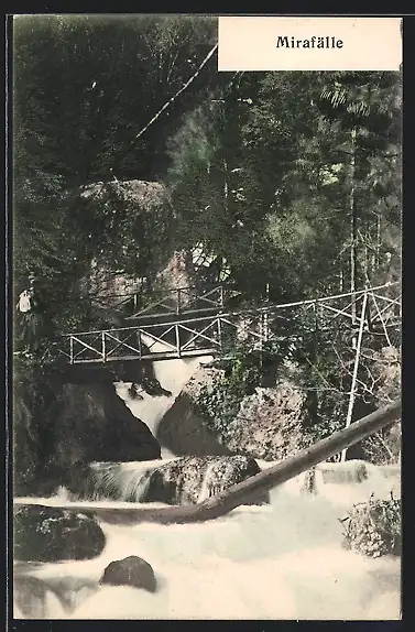 AK Mirafälle, Blick auf den Wasserfall