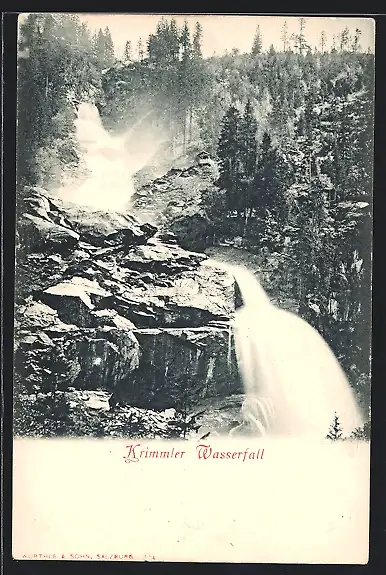AK Krimmler Wasserfall mit Panorama