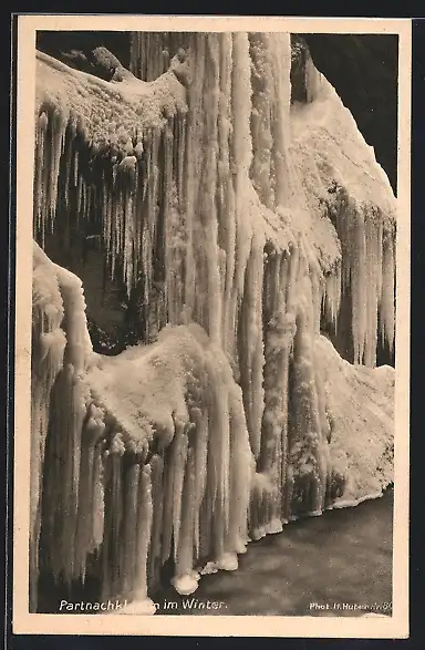 AK Partnachklamm-Wasserfall im Winter