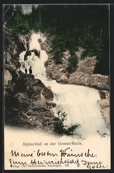 AK Alpbachfall, Wasserfall an der Gemmi-Route