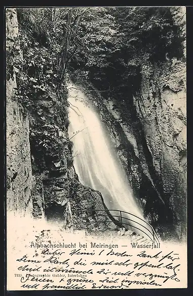 AK Wasserfall an der Alpbachschlucht bei Meiringen