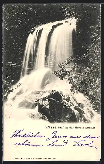 AK Wasserfall in der Bärenschlucht