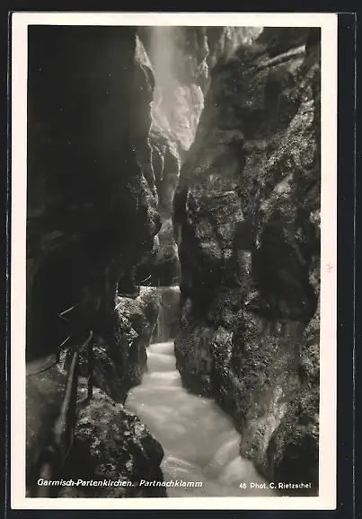 AK Partnachklammfall, Wasserfall in Garmisch-Partenkirchen