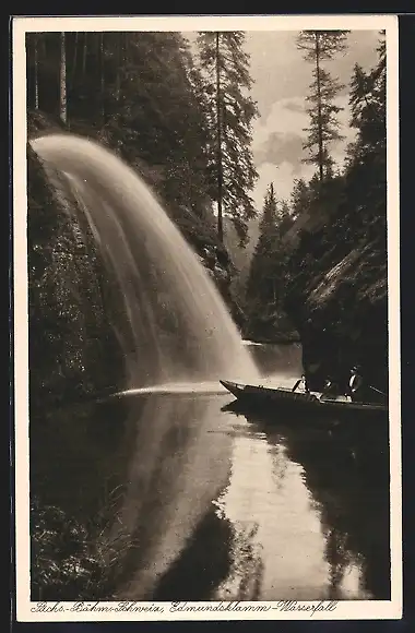 AK Edmundsklamm-Wasserfall in der Sächs.-Böhmischen Schweiz