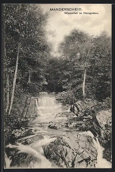 AK Manderscheid /Eifel, Wasserfall im Horngraben