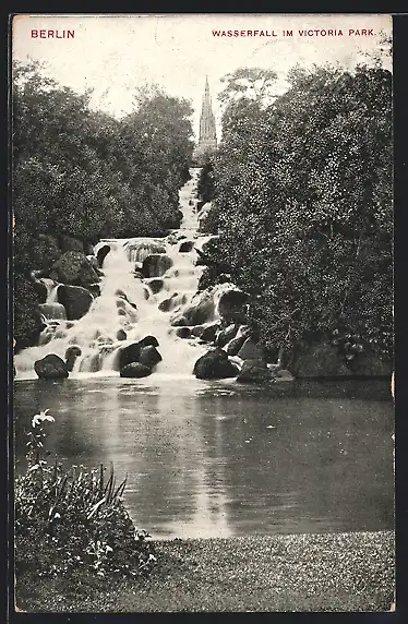 AK Berlin-Kreuzberg, Wasserfall im Victoria Park