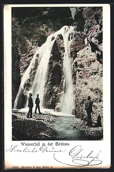 AK Mariazell, Wasserfall in der Grünau
