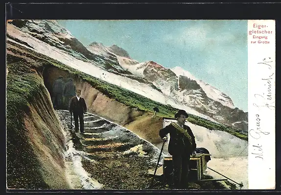 AK Eigergletscher, Eingang zur Grotte