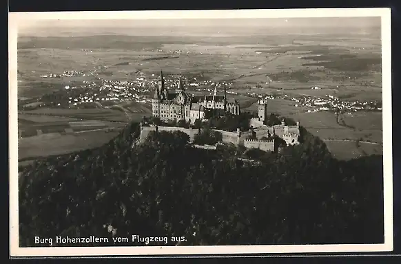 AK Burg Hohenzollern, Fliegeraufnahme