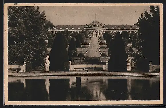 AK Potsdam-Sanssouci, Die Schlossterrassen