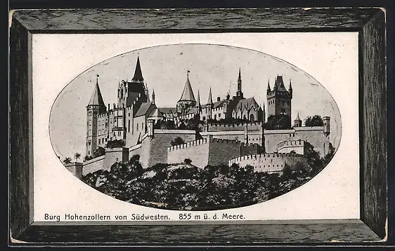 AK Burg Hohenzollern, Ansicht von Südwesten