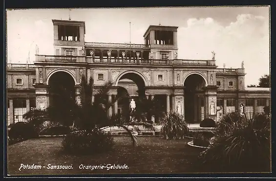 AK Potsdam, Orangerie-Gebäude im Park von Sanssouci