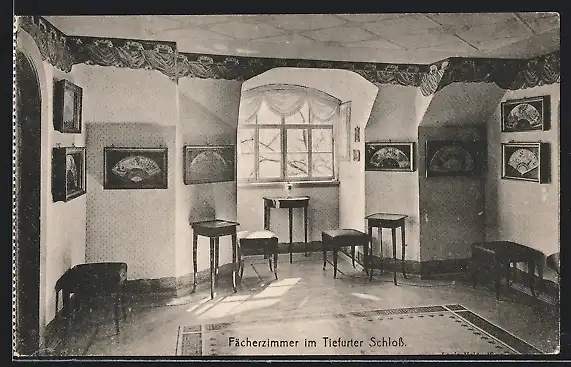 AK Weimar / Thür., Fächerzimmer im Tiefurter Schloss