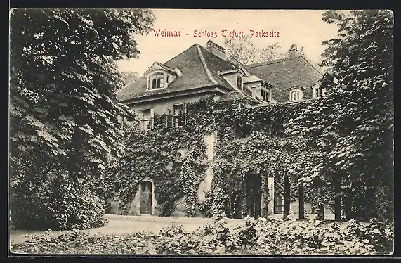 AK Weimar, Schloss Tiefurt, Parkseite