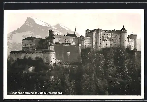 AK Hohensalzburg, Ansicht mit Untersberg
