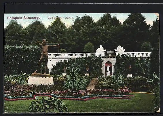 AK Potsdam, Schloss Sanssouci, Sicilianischer Garten