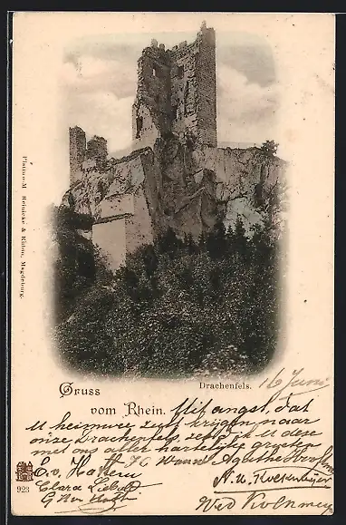 AK Burg Drachenfels, Gesamtansicht
