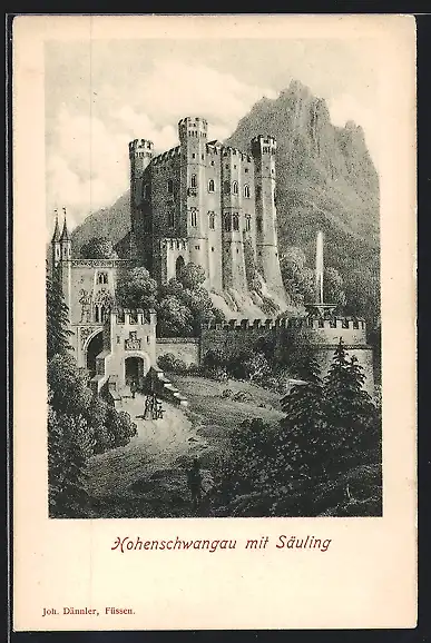 AK Schwangau, Burg Hohenschwangau mit Säuling