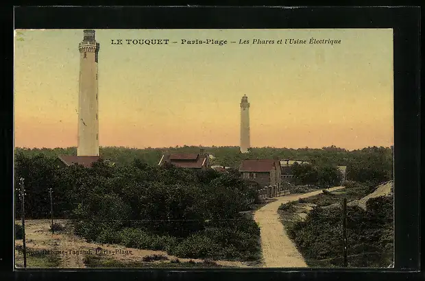 AK Le Touquet, Paris-Plage, Les Phares et l`Usine Electrique