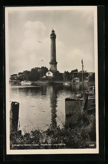 AK Swinemünde, Partie am Leuchtturm