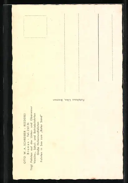 AK Rote-Sand-Leuchtturm auf ruhiger See