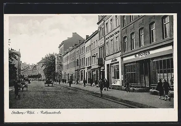 AK Stolberg /Rhld., Blick auf die Rathausstrasse