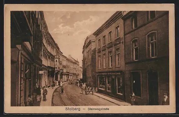 AK Stolberg / Rheinl., Geschäfte in der Steinwegstrasse