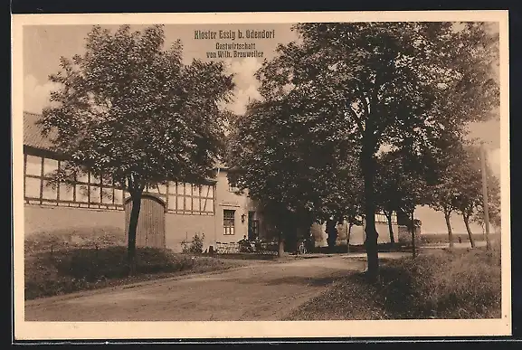 AK Odendorf /Kr. Rheinbach, Gasthaus Kloster Essig W. Brauweiler mit Strasse