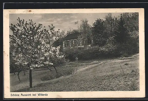 AK Witterda, Gasthaus Schöne Ausssicht, Gartenansicht