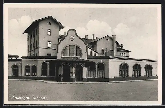 AK Gerstungen, Bahnhof, von der Strasse gesehen