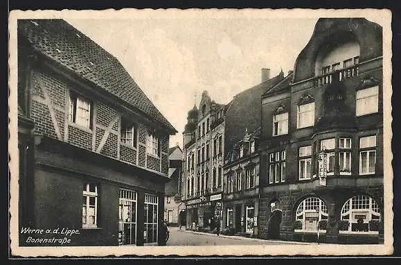 AK Werne /Lippe, Partie in der Bonenstrasse mit Hotel