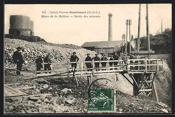 AK Saint-Pierre-Montlimart, Mines de la Bellière, Sortie des mineurs