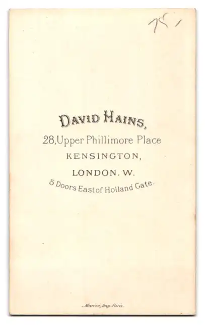 Fotografie David Hains, Kensington, 28, Upper Phillimore Place, Bürgerlicher Herr mit Schnauzbart