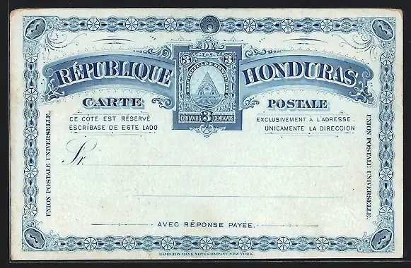AK République Honduras, Ganzsache